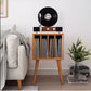 Mid-Century Record Storage End Table,Record Player Stand with Record Storage