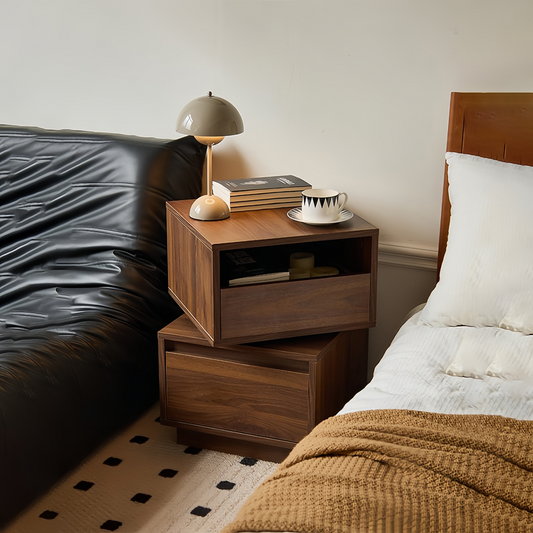 Bedroom Dark Wood Nightstands Modern Wooden Bedside Tables With Drawers