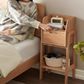 Versatile Wood Storage Rack Modern Wooden Bedside Table With Drawers