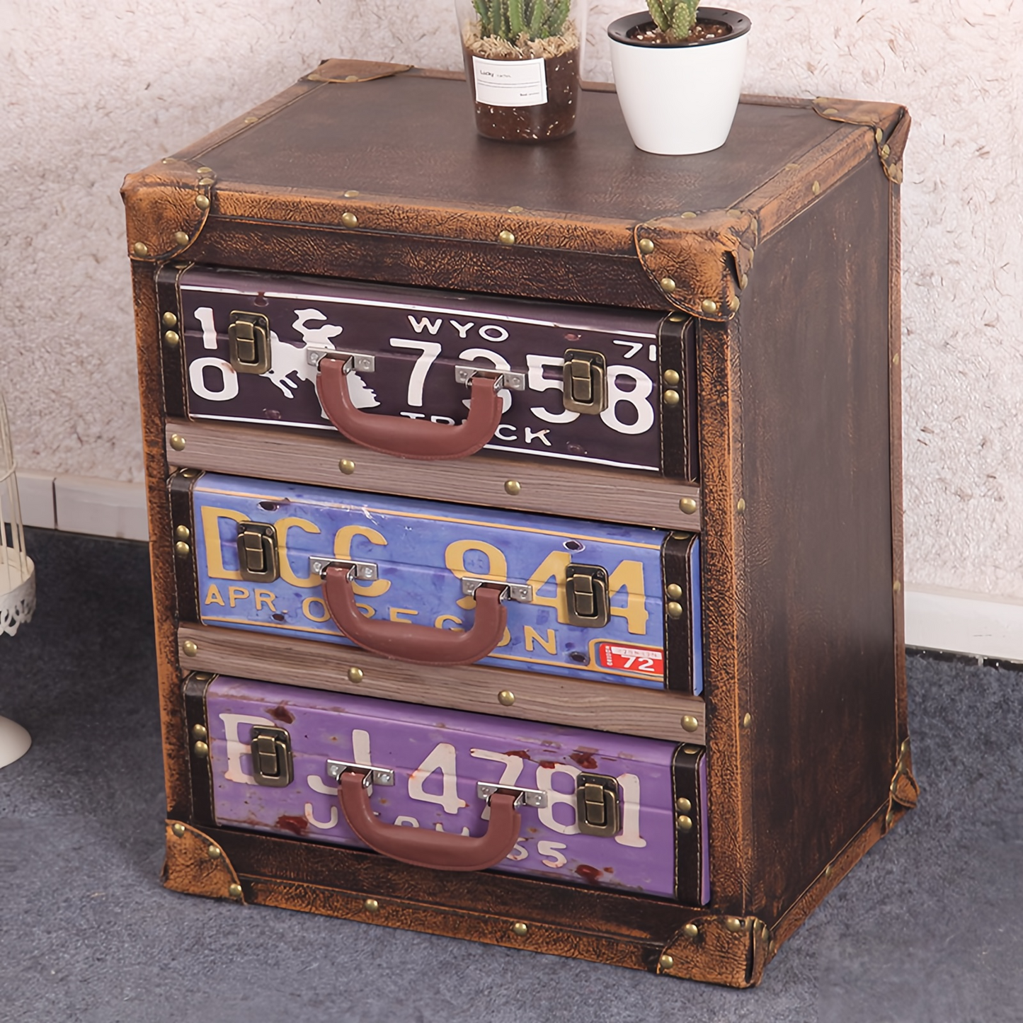 Solid Wood Chest Drawers Vintage Storage Cabinet With Drawers