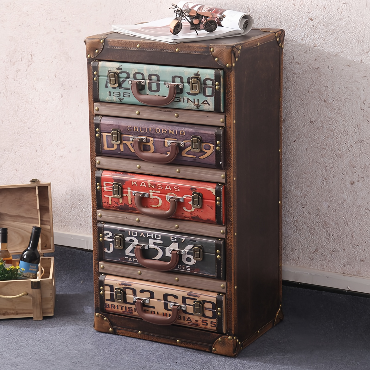 Solid Wood Chest Drawers Vintage Storage Cabinet With Drawers