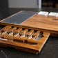Rectangular Extra Large Acacia Wood Charcuterie Board Serving Tray and Knife Set