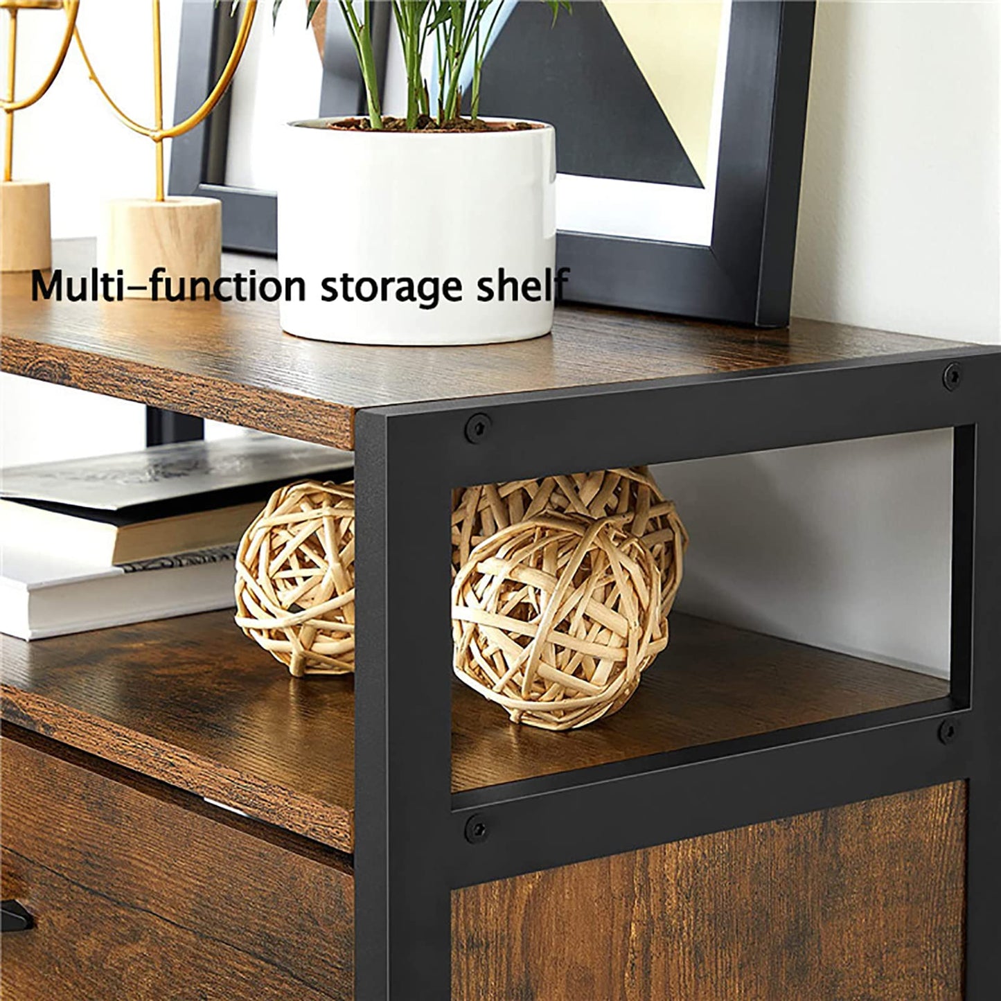Shoe Storage Cabinet & Hidden Shoe Rack,Entryway Shoe Organizer with Storage Shelf