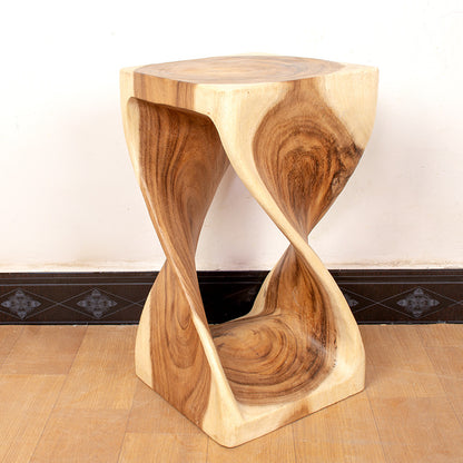 20'' Tall Solid Wood Abstract End Table
