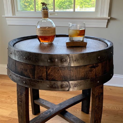 Whiskey Bourbon Barrel style End Tables, Nightstands, Side Tables