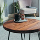 Handmade Round Wood Coffee Table with Hairpin Legs