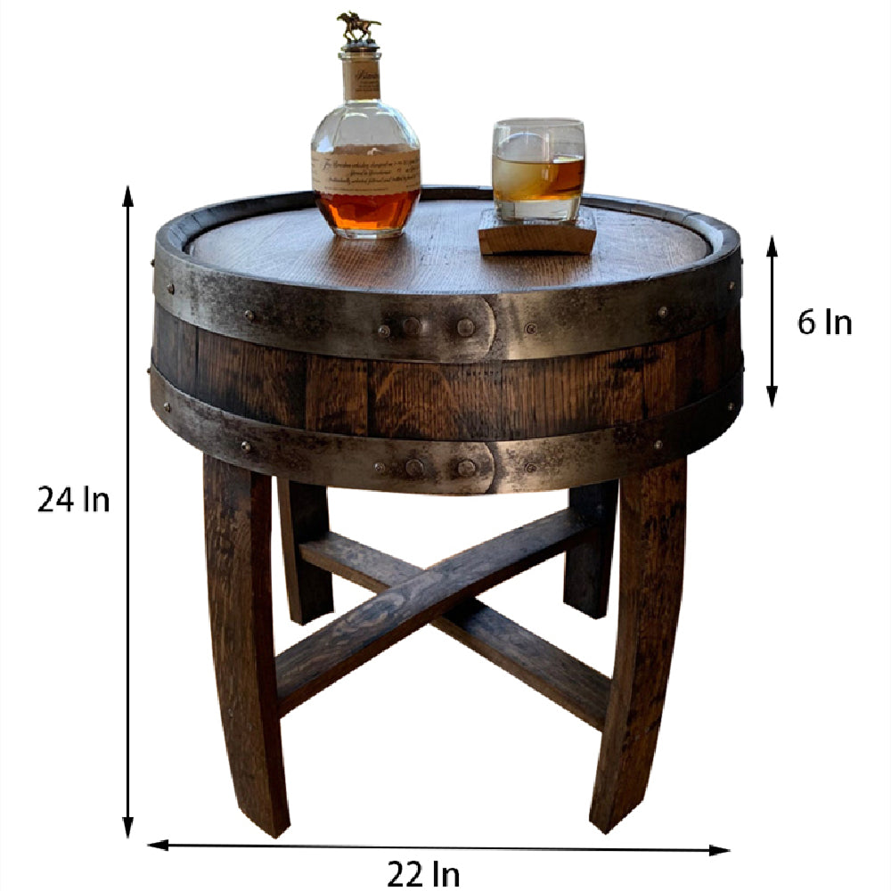 Handcrafted Oak Whiskey Barrel End Table