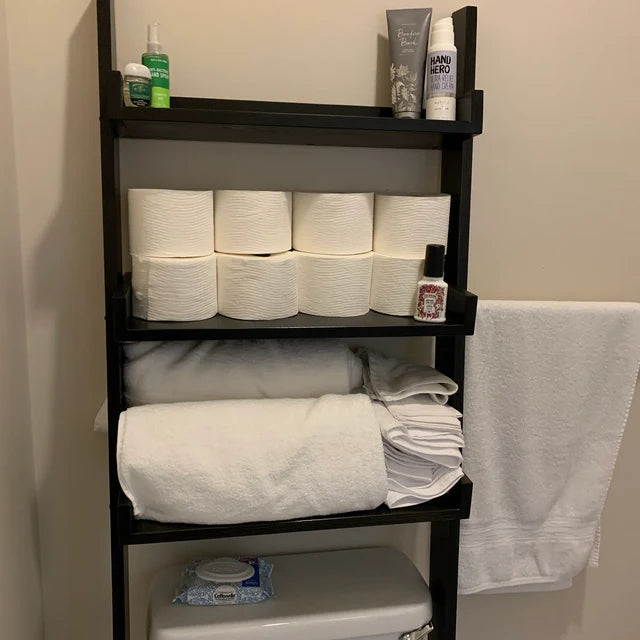 Towel stand over toilet hot sale